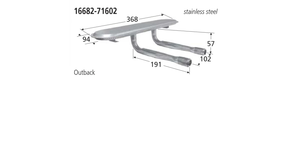 16682-71602 BBQ Burner - Outback 1 16682-71602 BBQ Burner - Outback