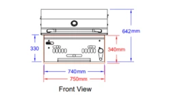 Bull Bison Built In Charcoal BBQ -BBQs Grill Shop Bison cut out diagram front 1000x563 1