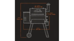 Traeger - Pro 22 Pellet BBQ - Free Cover & Folding Front Shelf 11 Traeger - Pro 22 Pellet BBQ - Free Cover & Folding Front Shelf -BBQs Grill Shop Exterior20Dimensions 1000x563 2
