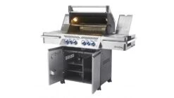 Napoleon Prestige PRO500RSIBNSS-3-GB Natural Gas BBQ - Free Rotisserie And Cover -BBQs Grill Shop PRO500 1 RSIB Angle Open Lights On napoleon 1000x563 2