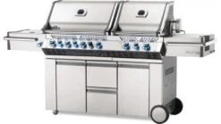 Napoleon Prestige PRO825RSBIPSS-3-GB Gas BBQ - Free Rotisserie And Cover -BBQs Grill Shop pro 825 angled lights on 1000x563 1