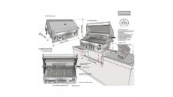 Sunstone Sun Series 5 Burner Built In Gas BBQ -BBQs Grill Shop sun series 5 burner assembly 1 1000x563 1