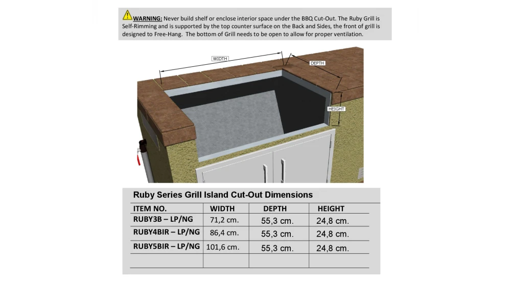 Sunstone Ruby Series 3 Burner Built In Gas BBQ 10 Sunstone Ruby Series 3 Burner Built In Gas BBQ - Image 10